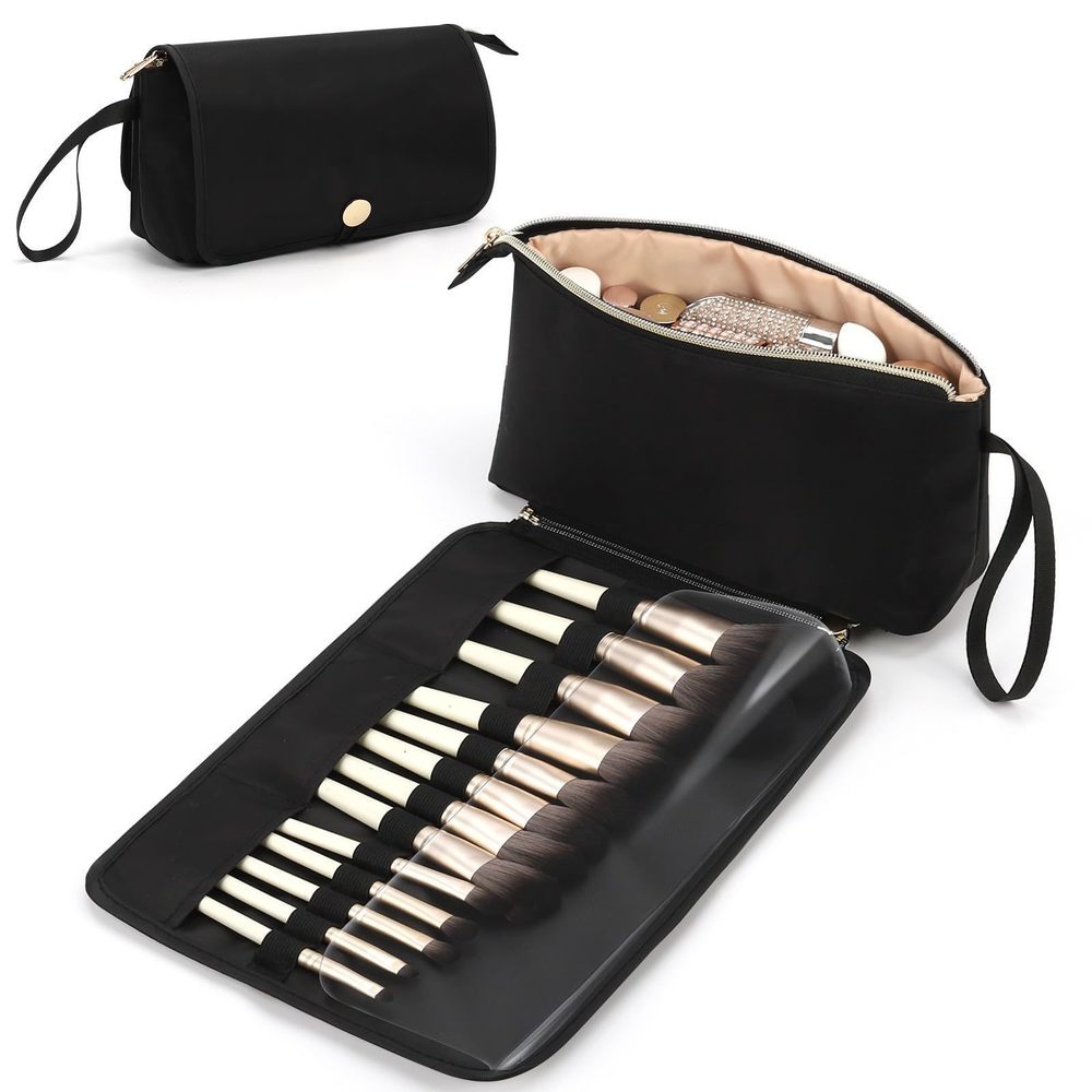 Makeup Brush Holder And Makeup Bag 2 In 1,makeup Pouch With Brush🌻